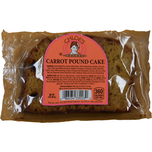 CHLOE'S CARROT POUND CAKE 4.5 OZ thumbnail