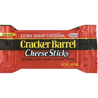 Cracker Barrell Extra Sharp Cheddar Cheese Sticks 1oz Each thumbnail