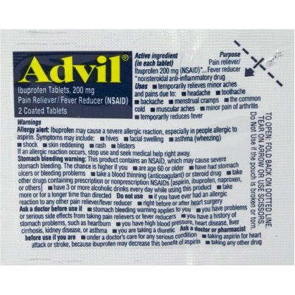 Advil 2 Tablets 50ct thumbnail