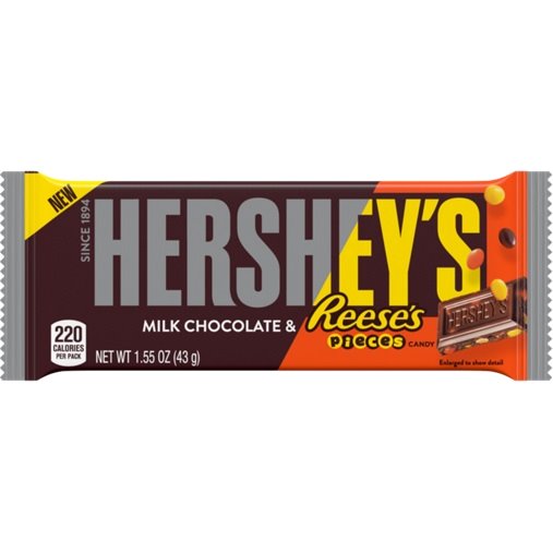 HY Hersheys Milk Chocolate & Reeses Pieces 1.55oz Each thumbnail