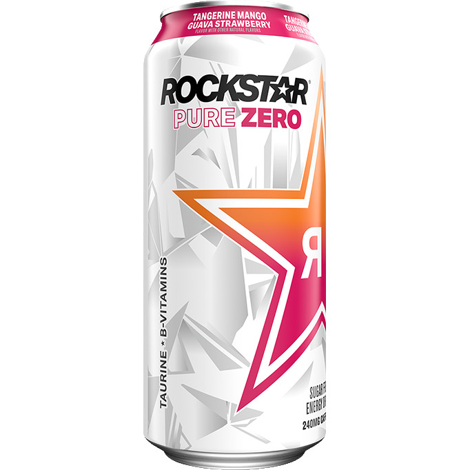 Rockstar Pure Zero Tangerine Mango Guava Strawberry 16oz thumbnail