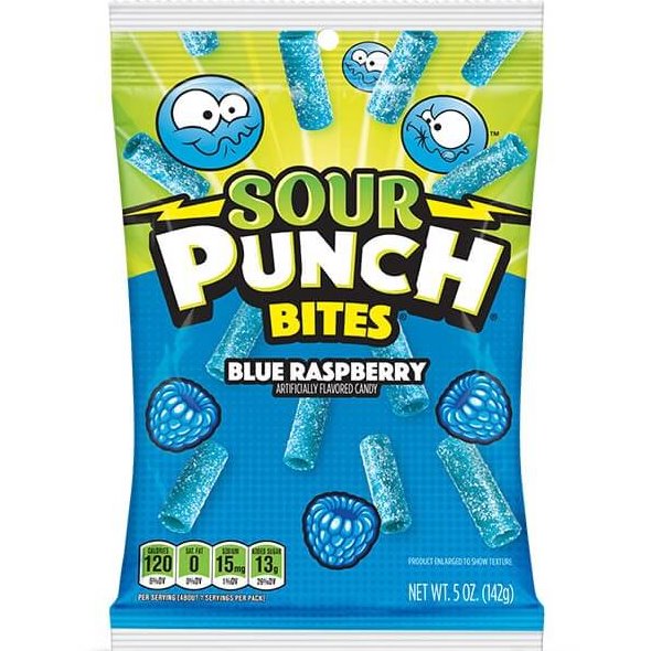 Sour Punch Bites Blue Raspberry Peg Bag 5oz thumbnail