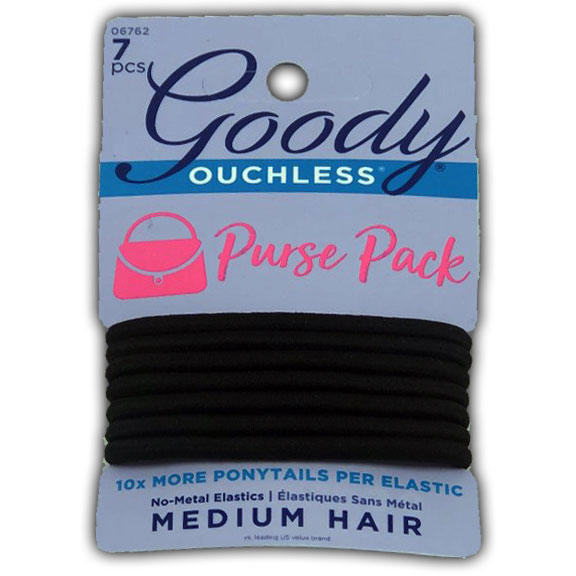 Elastic Black Hair Ties- 4 ct thumbnail