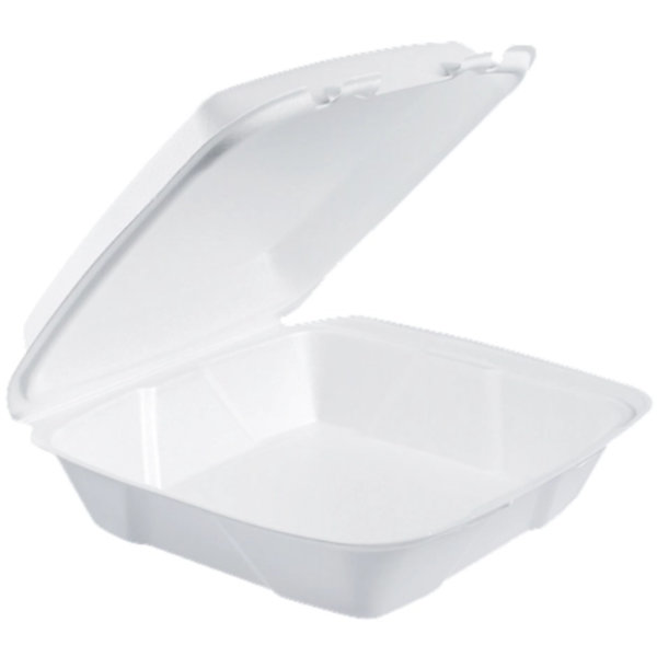 Styrofoam Container Hinged 3-C White-200ct thumbnail