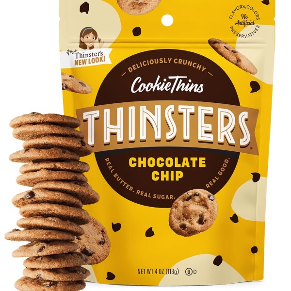 Thinsters Chocolate Chip Thin Cookies 4oz thumbnail