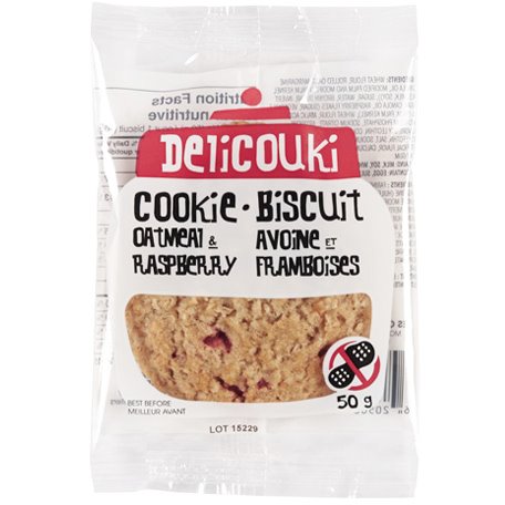 DELICOUKI OATMEAL & RASPBERRY COOKIES 2PK 50g – Canteen Canada OCS