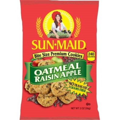 Sunmaid Oatmeal Raisin Apple Cookies 2oz thumbnail