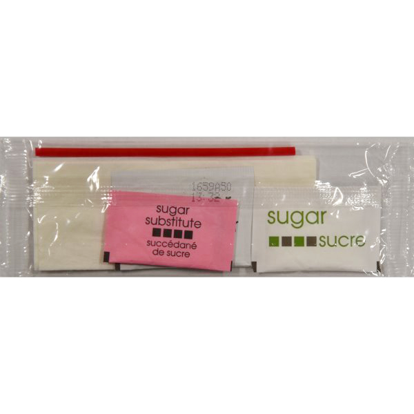 Packet Cream, Sugar/Pink Sugar, Stir Straw, Napkin thumbnail