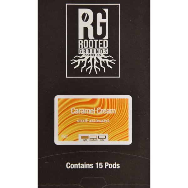 Rooted Grounds Caramel Cream Pods 90ct thumbnail