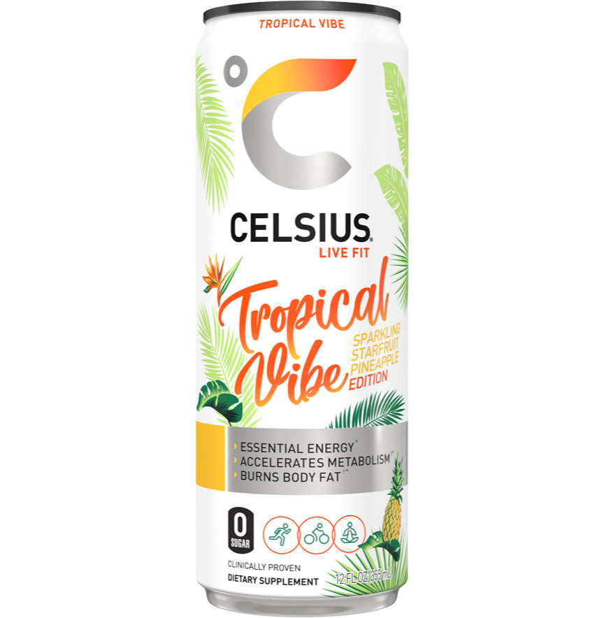 Celsius Tropical Vibe Starfruit & Pineapple 12oz thumbnail