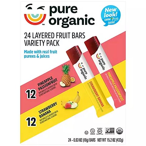 Pure Organic Layered Fruit Bars Variety Pack 24ct thumbnail