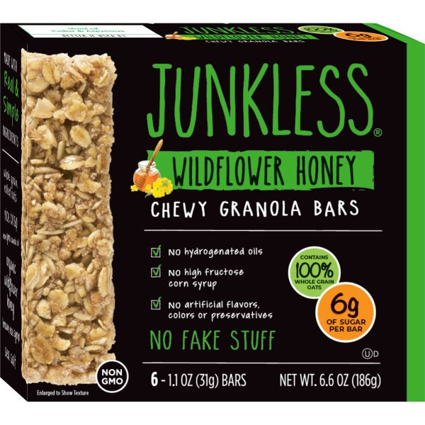 Junkless Wildflower Honey Chewy Granola Bar 1.1oz thumbnail