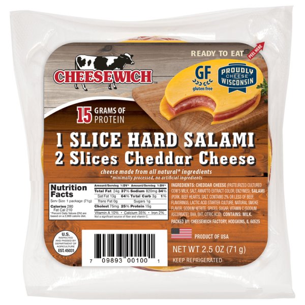 Cheesewich Cheddar & Salami 2.5oz thumbnail