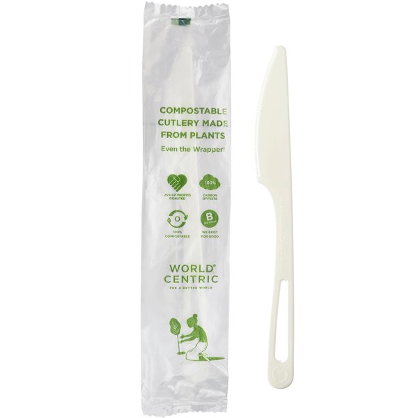 World Centric Wrapped Compostable Knife 1000ct thumbnail