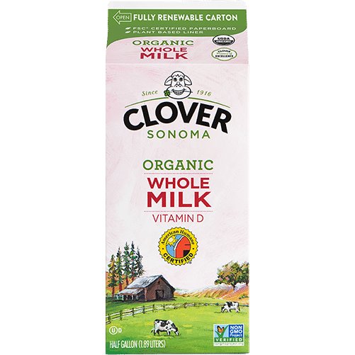 Clover Organic Whole 1/2 Gallon thumbnail