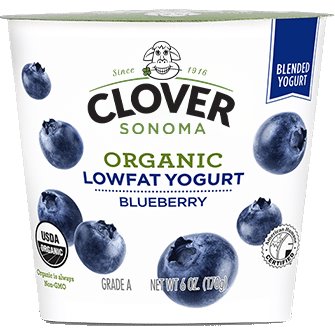 Clover Greek Yogurt Blueberry Low Fat 6oz thumbnail
