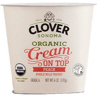 Clover Yogurt Organic Cream On Top Peach 6oz thumbnail