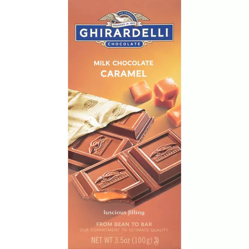 Ghirardelli Milk Chocolate Bar Caramel Filling 3.5oz thumbnail