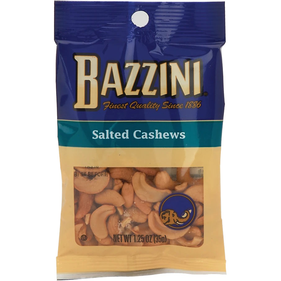 Bazzini Roasted Salted Cashews 1.5oz 12ct thumbnail