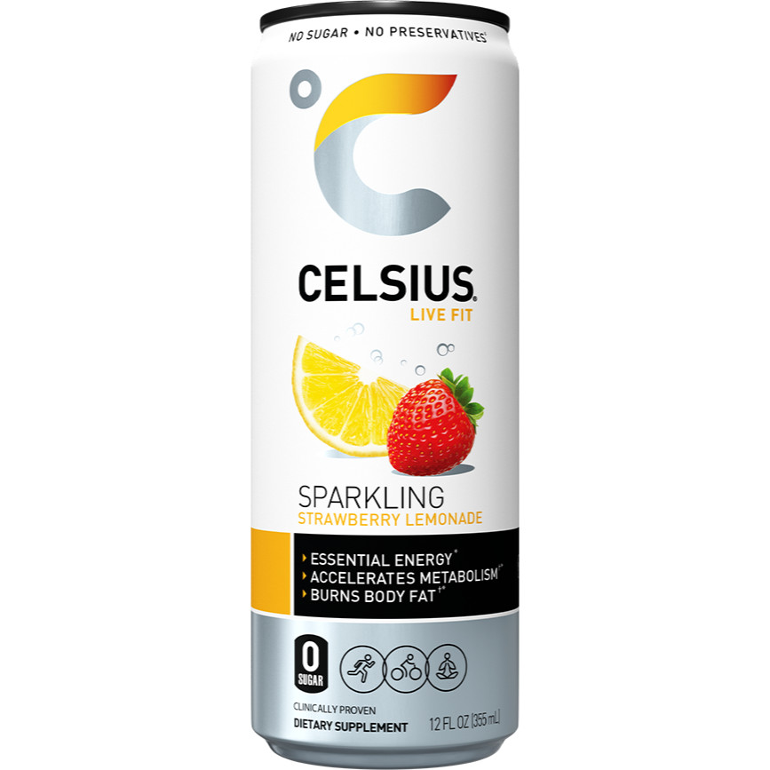 Celsius Sparkling Strawberry Lemonade 12oz - SH2 thumbnail