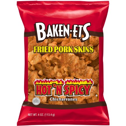 Bakenets Fried Pork Skins Hot'n Spicy 1oz thumbnail