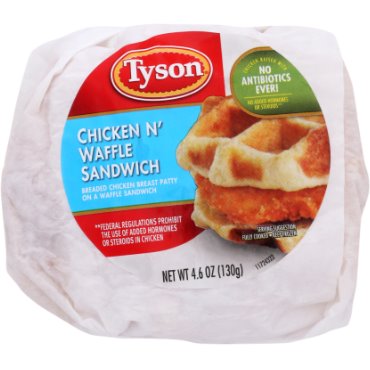 Tyson Chicken and Waffle Sandwich 4.6oz thumbnail