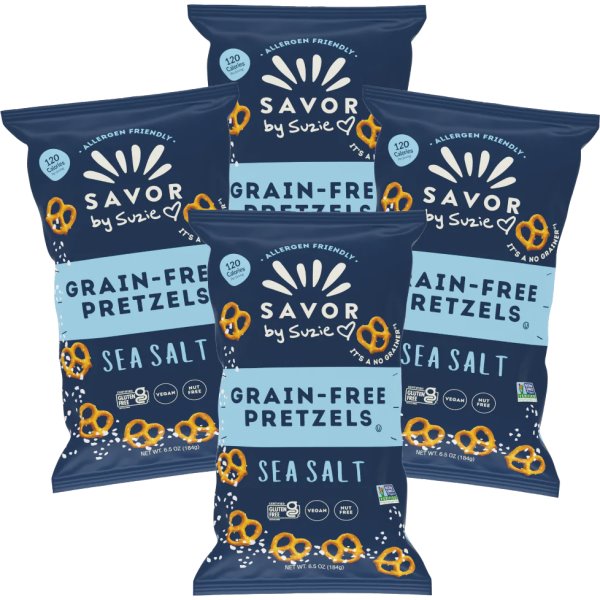 Savor Street Grain Free Pretzels Sea Salt 1.5oz 36ct thumbnail