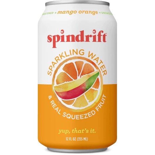 Spindrift Sparkling Orange Mango 12oz thumbnail