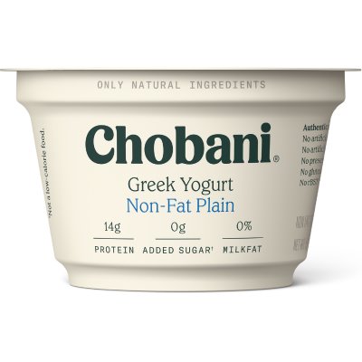 Chobani Non Fat Plain Yogurt 5.3oz thumbnail