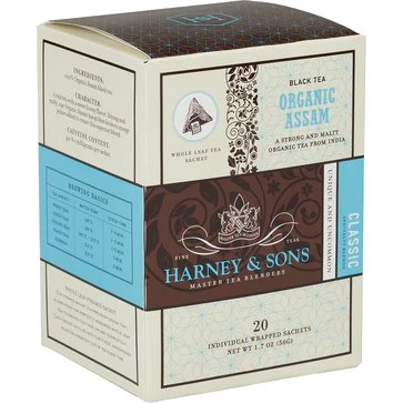 Harney Wrapped Sachet Assam Organic Tea Bags thumbnail