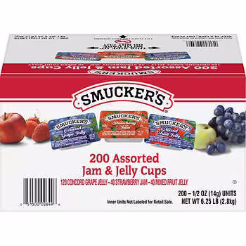 Smuckers Jelly Variety Grape & Strawberry .5oz 200ct thumbnail