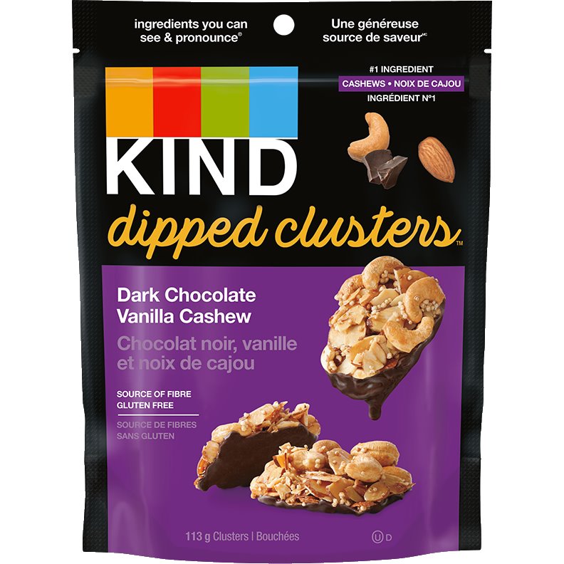 Kind Clusters Dark Chocolate Vanilla Cashew 4oz thumbnail