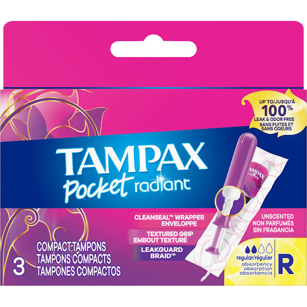 Tampax Pocket Radiant Tampons 3ct Box thumbnail
