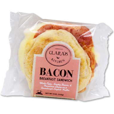 Clara's Kitchen Bacon Breakfast Sandwich 4oz thumbnail