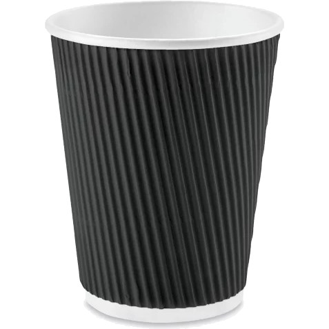 12oz Corrugated Black Cups 031145 50ct thumbnail
