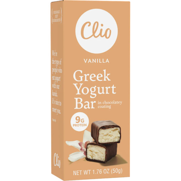 Clio Greek Yogurt Bars Dark Chocolate Vanilla 1.76oz thumbnail