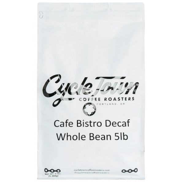 Cycle Town Cafe Bistro Decaf Whole Bean 5lb thumbnail