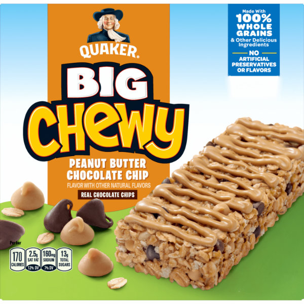 Quaker Big Chewy Peanut Butter Chocolate Chip Granola Bar thumbnail