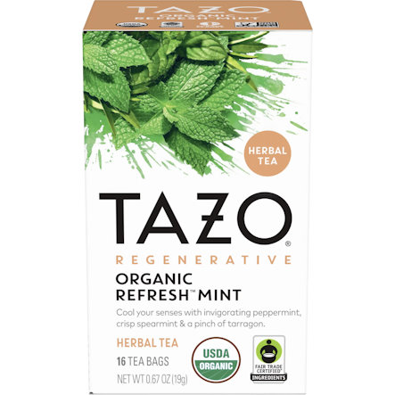 Tazo Organic Refresh Mint Tea 16ct thumbnail