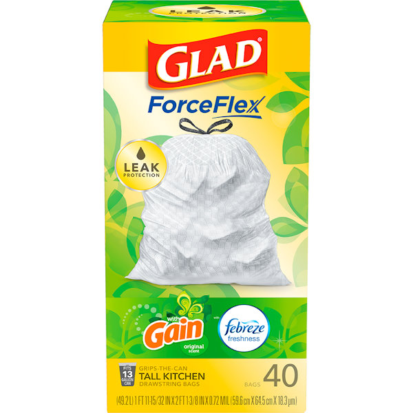 Glad Forceflex Tall Fresh Clean Leak Protection 40ct thumbnail