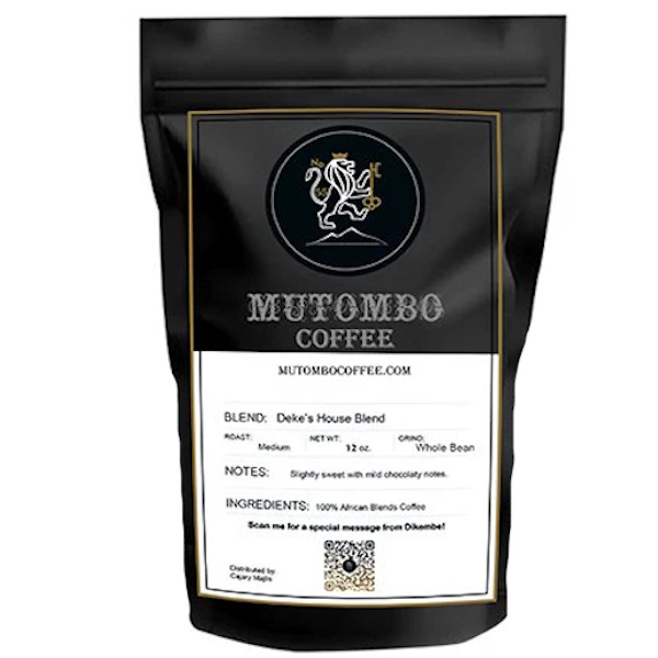 Mutombo's Coffee Deke's House Blend Whole Bean 12oz thumbnail