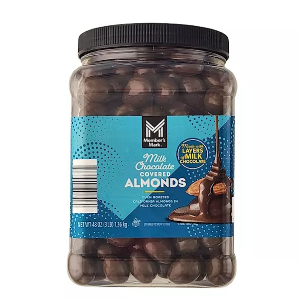 Members Mark Chocolate Covered Almonds 48oz Jar thumbnail