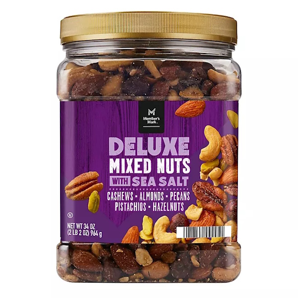 Members Mark Deluxe Mixed Nuts w Sea Salt 34oz Jar thumbnail