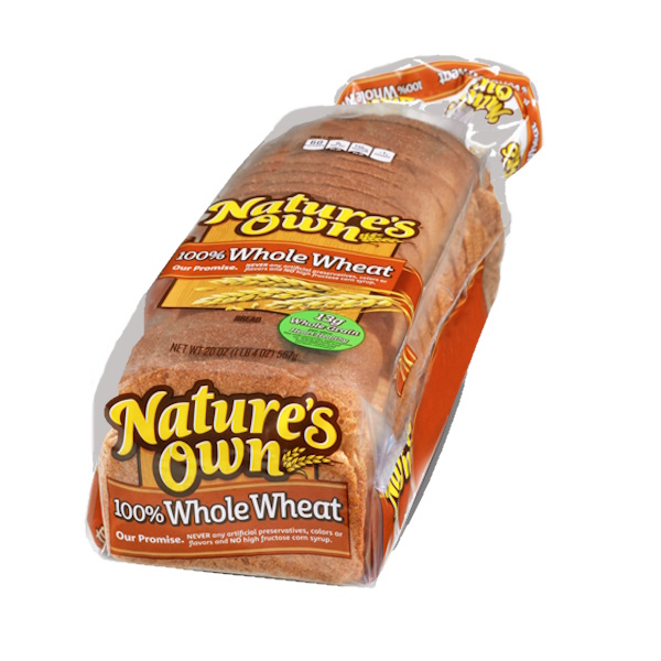 Natures Own 100% Whole Wheat Bread 20oz Bag thumbnail