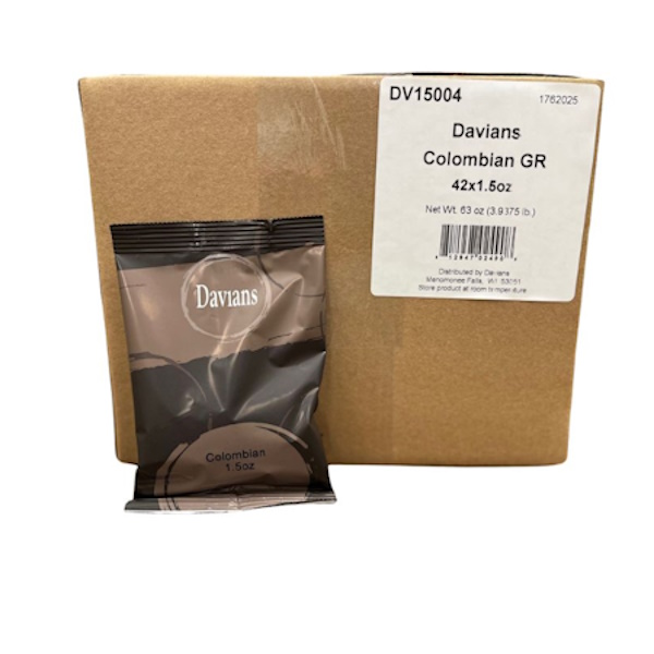 Davians Columbian Coffee 1.5oz:  42/case thumbnail