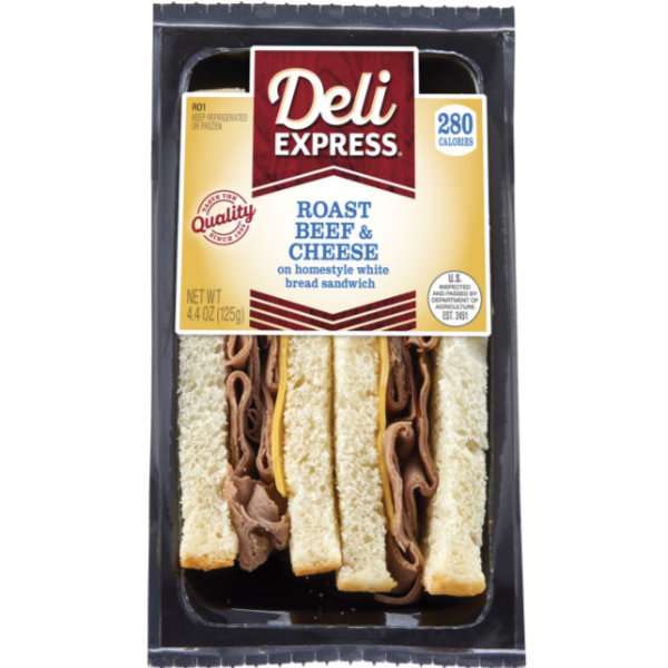 Deli Express Roast Beef Wedge Sandwich 4.4oz thumbnail