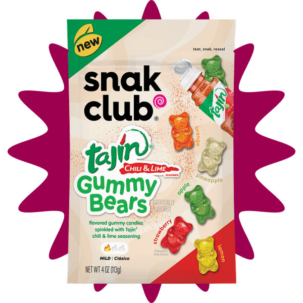 SnackClub Tajin Gummy Bears 2 oz thumbnail