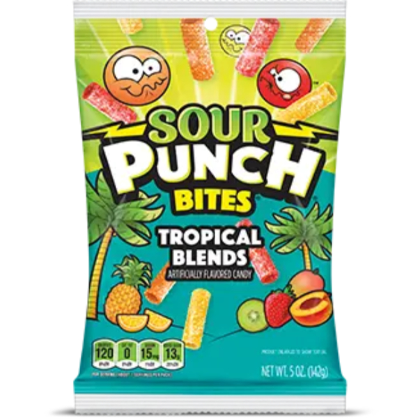 Sour Punch Bites Tropical Blends 5oz Peg Bag thumbnail