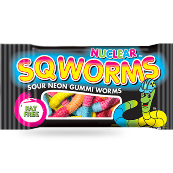 Sqworms Nuclear Sour Neon Gummi Worm thumbnail