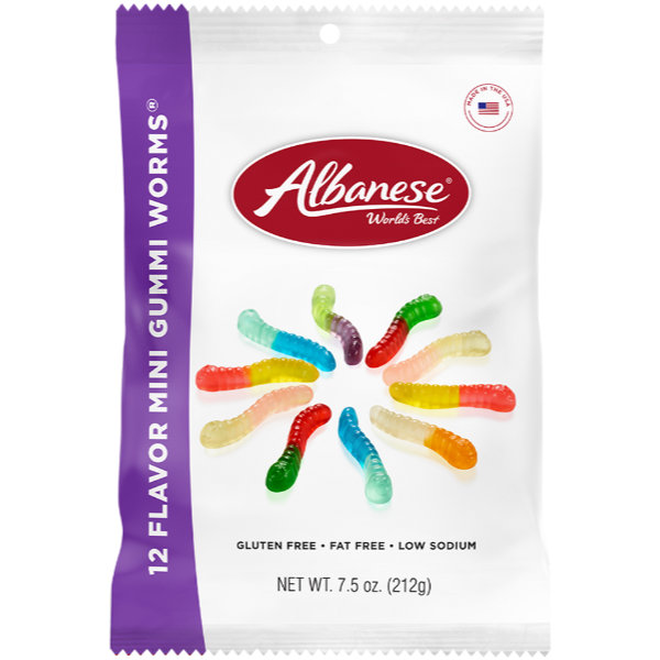 Albanese 12 Flavor Mini Gummi Worms 7.5oz Bag thumbnail